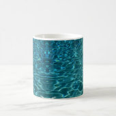 Elegantes, aquamarines Wassermuster Seewellen Kaffeetasse (Mittel)