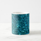 Elegantes, aquamarines Wassermuster Seewellen Kaffeetasse (Mittel)