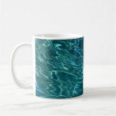 Elegantes, aquamarines Wassermuster Seewellen Kaffeetasse (Links)