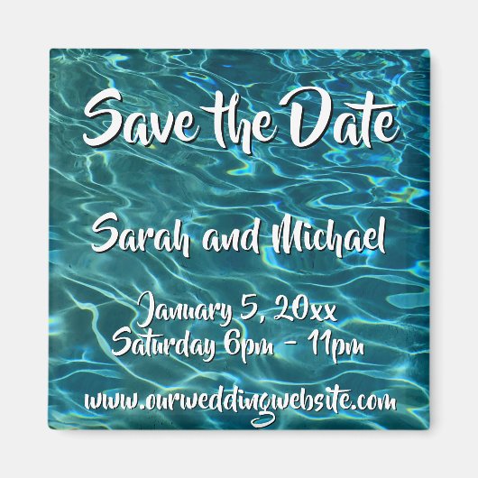 Elegantes, aquamarines Wassermuster Seewellen Magnet (Vorne)