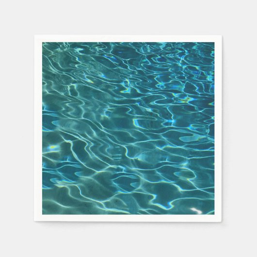 Elegantes, aquamarines Wassermuster Seewellen Serviette (Vorderseite)