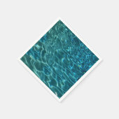Elegantes, aquamarines Wassermuster Seewellen Serviette (Ecke)