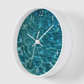 Elegantes, aquamarines Wassermuster Seewellen Uhr (Winkel)
