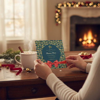 Elegantes aquamarines Weihnachts-Party laden ein Einladung