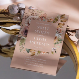 Elegantes Aquarell blass pink Süß 16 Einladung