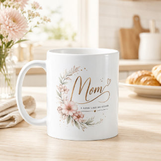 Elegantes Aquarell-Blumen-Motiv 'Mutti, eine Liebe Kaffeetasse