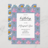 Elegantes Aquarell Blumengebirge Party Einladung (Vorne/Hinten)