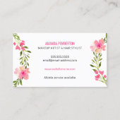 Elegantes Aquarell-BlumenKranz Visitenkarte (Rückseite)