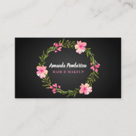 Elegantes Aquarell-BlumenKranz Visitenkarte