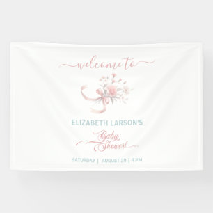 Elegantes Aquarell-Blumenstrauß-Baby-Shower Banner
