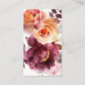 Elegantes Aquarell Burgund QR Code Wedding RSVP Begleitkarte (Rückseite)