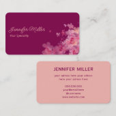 Elegantes Aquarell dunkelrosa Visitenkarte (Vorne/Hinten)