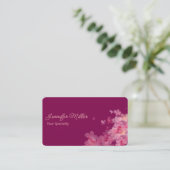 Elegantes Aquarell dunkelrosa Visitenkarte (Stehend Vorderseite)