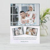 Elegantes Aquarell Eid Mubarak Familienfoto Feiertagskarte (Stehend Vorderseite)