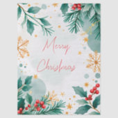 Elegantes Aquarell Frohe Weihnachtscreme Seidenpapier (Vorderseite)