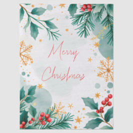 Elegantes Aquarell Frohe Weihnachtscreme Seidenpapier