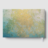 Elegantes Aquarell Hochzeit Gold Foil Gästebuch (Rückseite)