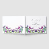 Elegantes Aquarell Iris Blume Hochzeit Gästebuch (Voll)