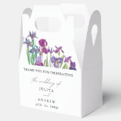 Elegantes Aquarell Iris Blume Hochzeit Geschenkschachtel (Geöffnet)