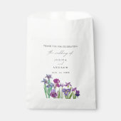 Elegantes Aquarell Iris Blume Hochzeit Geschenktütchen (Vorderseite)