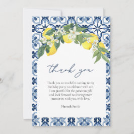 Elegantes Aquarell Lemon Positano Dankeskarte