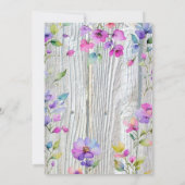 Elegantes Aquarell lila Wildblumen Barnwood Einladung (Rückseite)
