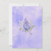 Elegantes Aquarell Lilac Blume Kinderdusche Einladung (Rückseite)