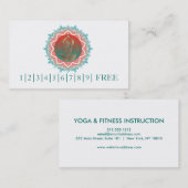 Elegantes Aquarell-Mandala YOGA Lehrer-Logo Visitenkarte (Vorne/Hinten)