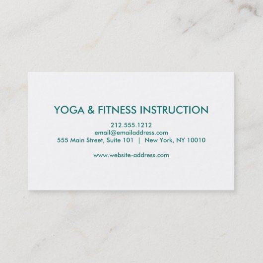 Elegantes Aquarell-Mandala YOGA Lehrer-Logo Visitenkarte (Rückseite)