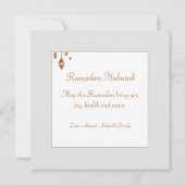 Elegantes Aquarell Ramadan Kareem Mubarak Mitteilungskarte (Rückseite)