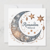 Elegantes Aquarell Ramadan Kareem Mubarak Mitteilungskarte (Vorderseite)