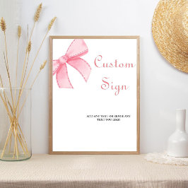 Elegantes Aquarell Rosa Brautparty Zeichen Poster
