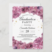 Elegantes Aquarell Rosa & Lila Orchideen & Figuren Einladung (Vorderseite)