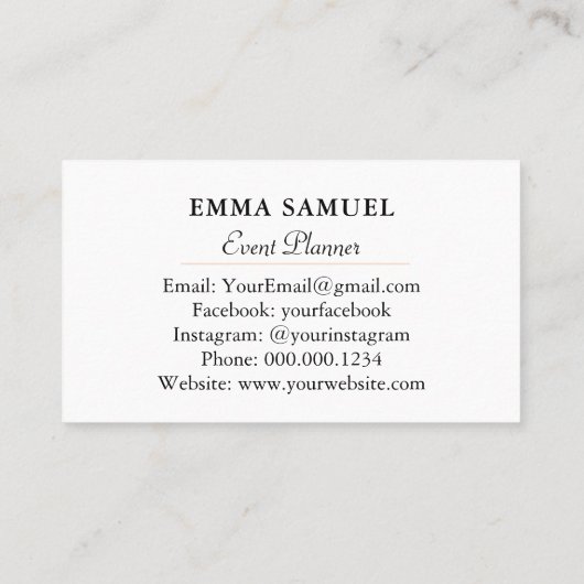 Elegantes Aquarell Rosa und Blütenblau Visitenkarte (Rückseite)