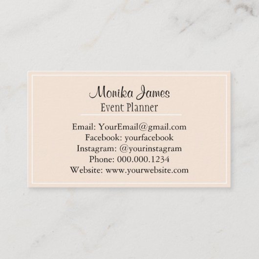 Elegantes Aquarell Rosa und Blütenblau Visitenkarte (Rückseite)