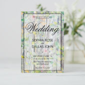 Elegantes Aquarell Rosa Wildblumen Barnwood Einladung (Stehend Vorderseite)