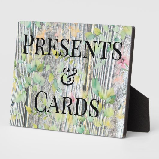 Elegantes Aquarell Rosa Wildblumen Barnwood Fotoplatte (Seite)