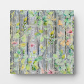 Elegantes Aquarell Rosa Wildblumen Barnwood Fotoplatte (Vorderseite)