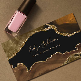 elegantes Aquarellagune auf schwarz Visitenkarte