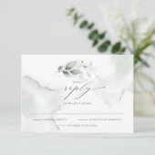 Elegantes Aquarellblatt Dusty Green RSVP Karte (Stehend Vorderseite)