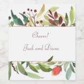 Elegantes Aquarellblatt Weinetikett (Einzelnes Label)