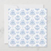 Elegantes Aquarellblau Blumen Brunch und Bubbl Einladung (Rückseite)