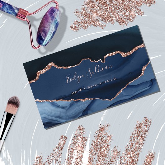 elegantes Aquarellblau Visitenkarte