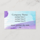 elegantes Aquarelldesign, blau und gelb Visitenkarte (Rückseite)