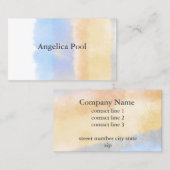 Elegantes Aquarelldesign blau und gelb Visitenkarte (Vorne/Hinten)