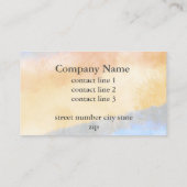 Elegantes Aquarelldesign blau und gelb Visitenkarte (Rückseite)