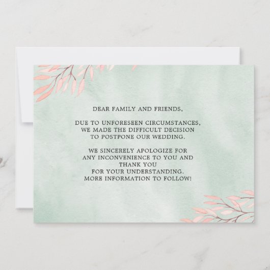 Elegantes Aquarellfarben-Anthurium verändert die D Save The Date (Rückseite)