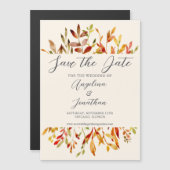 Elegantes Aquarellfarben Herbst lässt vereinzeltes Magneteinladung (Vorne/Hinten)