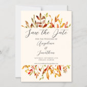 Elegantes Aquarellfarben Herbst lässt vereinzeltes Magneteinladung (Vorderseite)