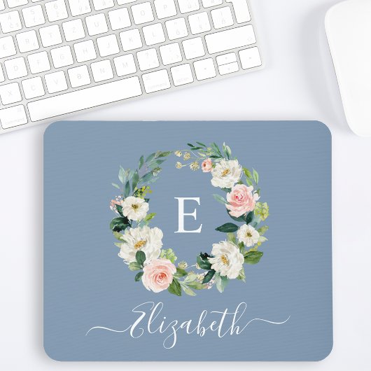 Elegantes Aquarellfarben Rosa Blütenfarben Mousepad